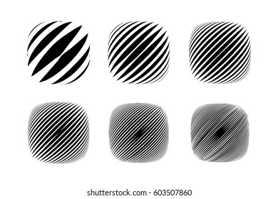 Abstract halftone icons set vector illustration.