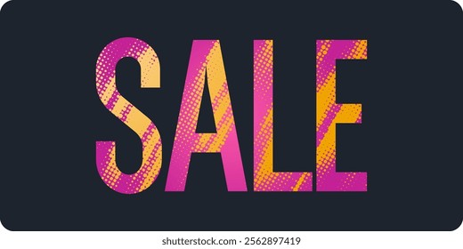 Abstract halftone illustration. A simple and effective illustration with the inscription Sale.