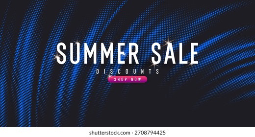 Abstractas ilustración de semitono. Una ilustración sencilla y eficaz con la inscripción Summer Sale.