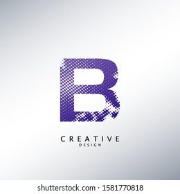 Abstract Halftone Initial Letter B Logo icon, design concept abstract techno halftone shape with letter B logo icon for initials or brand identity.