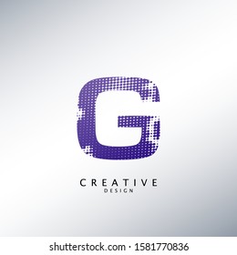 Abstract Halftone Initial Letter G Logo icon, design concept abstract techno halftone shape with letter G  logo icon for initials or brand identity.