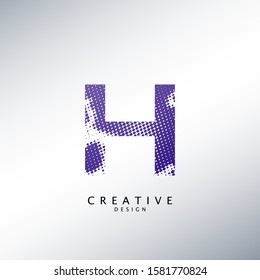 Abstract Halftone Initial Letter H Logo icon, design concept abstract techno halftone shape with letter H  logo icon for initials or brand identity.