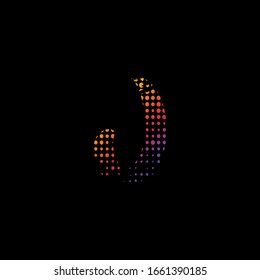 Icono del logotipo de la letra inicial J de semitono abstracto Icono del logotipo de la letra J de diseño vectorial concepto de semitonos Icono de la forma del logotipo