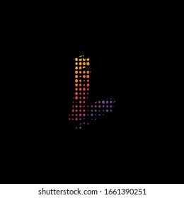 Icono del logotipo de la letra inicial L de semitonos, diseño vectorial concepto de semitonos forma símbolo icono