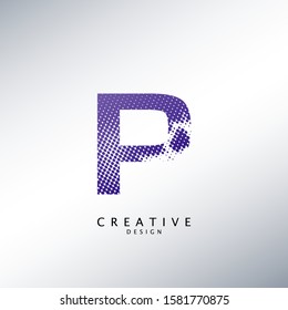 Abstract Halftone Initial Letter P Logo icon, design concept abstract techno halftone shape with letter P logo icon for initials or brand identity.