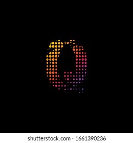 Abstract Halftone Initial Letter Q Logo icon, vector design concept  halftone shape  logo icon template