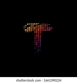 Abstract Halftone Initial Letter T Logo icon, vector design concept  halftone shape  logo icon template