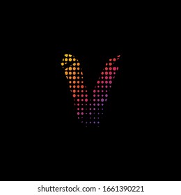 Abstract Halftone Initial Letter V Logo icon, vector design concept  halftone shape  logo icon template