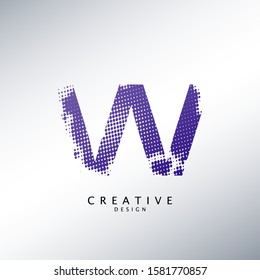 Abstract Halftone Initial Letter W Logo icon, design concept abstract techno halftone shape with letter W logo icon for initials or brand identity.