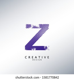 Abstract Halftone Initial Letter Z Logo icon, design concept abstract techno halftone shape with letter Z logo icon for initials or brand identity.