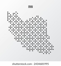 Mapa abstracto de Irán en semitono aislado sobre fondo blanco. Ilustración de vector