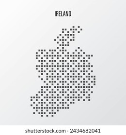 Abstract halftone Ireland map isolated on white background. Vector illustration