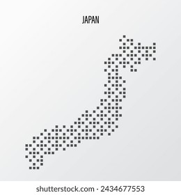 Mapa abstracto de Japón en semitono aislado sobre fondo blanco. Ilustración de vector
