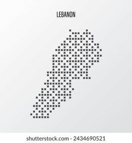 Abstract halftone Lebanon map isolated on white background. Vector illustration