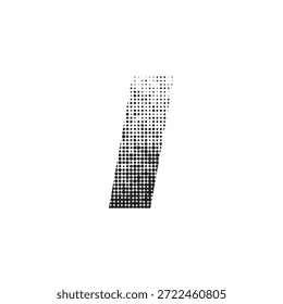 Símbolo geométrico Abstractas del logotipo del triángulo de la letra I del semitono con el modelo punteado negro del degradado en el fondo blanco