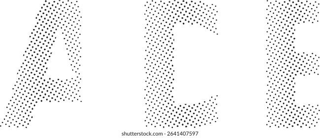 Abstract halftone letters ace design element