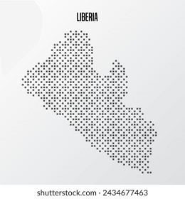 Abstrakte Halbton Liberia Karte isoliert auf weißem Hintergrund. Vektorgrafik