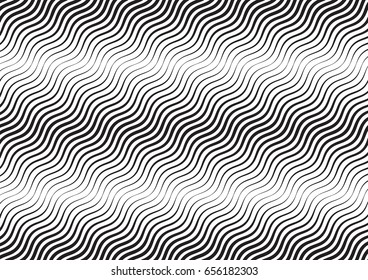 Abstract halftone line background. Monochrome pattern with varying line thickness square.  Vector modern pop art texture for poster, sites, business cards, cover, postcard, design, labels, stickers.
