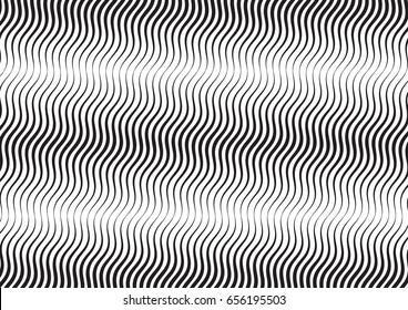 Abstract halftone line background. Monochrome pattern with varying line thickness square.  Vector modern pop art texture for poster, sites, business cards, cover, postcard, design, labels, stickers.