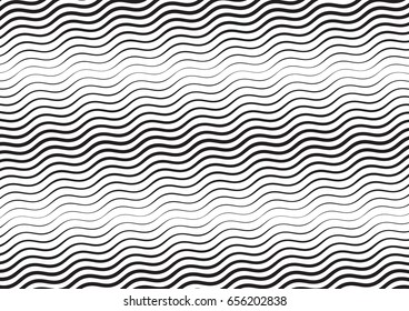 Abstract halftone line background. Monochrome pattern with varying line thickness square.  Vector modern pop art texture for poster, sites, business cards, cover, postcard, design, labels, stickers.