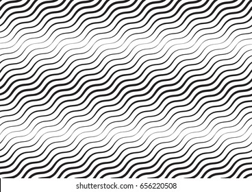 Abstract halftone line background. Monochrome pattern with varying line thickness square.  Vector modern pop art texture for poster, sites, business cards, cover, postcard, design, labels, stickers.
