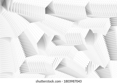 Abstract halftone lines background, black and white geometric dynamic pattern, vector modern design texture for card, cover, poster, decoration.