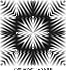 Abstract halftone lines background. Creative geometric pattern. Vector modern design black and white background.