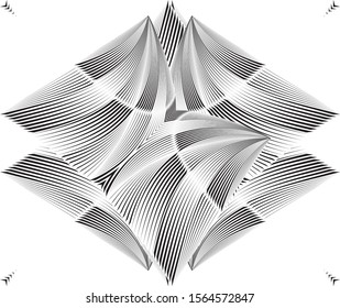 Abstract halftone lines background, creative geometric dynamic pattern, vector modern design texture for card, poster, cover, decoration.