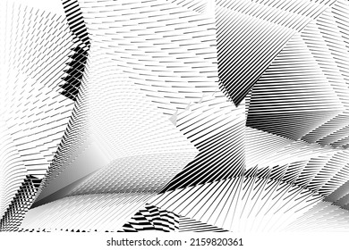 Abstract halftone lines background, creative geometric dynamic pattern, vector modern design texture.