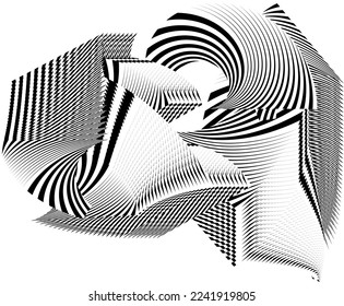 abstract halftone lines background, creative dynamic pattern, vector modern design texture