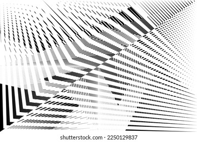abstract halftone lines background, creative geometric dynamic pattern, vector modern design black and white texture