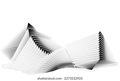 abstract halftone lines background, creative geometric dynamic pattern, vector modern design black and white texture
