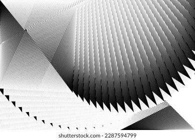 abstract halftone lines background, creative geometric dynamic pattern, vector modern design black and white texture
