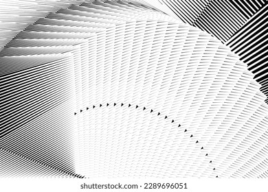 abstract halftone lines background, creative geometric dynamic pattern, vector modern design black and white texture