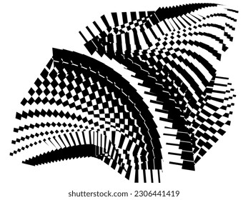 abstract halftone lines background, creative geometric dynamic pattern, vector modern design black and white texture