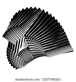 abstract halftone lines background, creative geometric dynamic pattern, vector modern design element