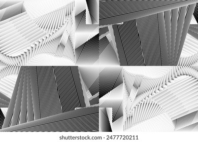 Abstrakte Halbtonlinien Hintergrund, kreative geometrische Muster, Design-Karte-Vorlage, Vektorgrafik moderne Textur