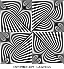 Abstract halftone lines background. Geometric seamless pattern. Vector modern design optical illusion background.