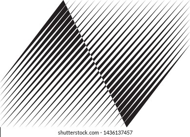Abstract halftone lines background. Geometric trendy black and white pattern. Vector modern design texture.