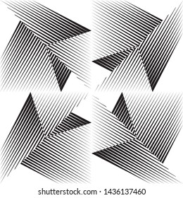 Abstract halftone lines background. Geometric trendy black and white pattern. Vector modern design texture.
