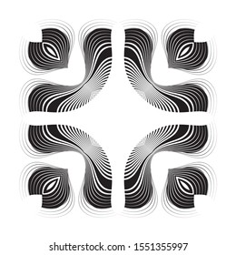 Abstract halftone lines background, geometric pattern, ornament, vector modern design texture.