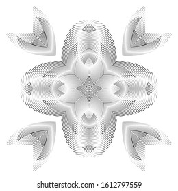 Abstract halftone lines background, geometric floral pattern, vector modern design texture.