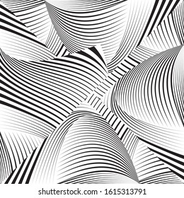 Abstract halftone lines background, geometric dynamic pattern, vector modern design texture.