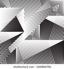 Abstract halftone lines background, geometric dynamic pattern, vector modern design texture for card, cover, poster, decoration.