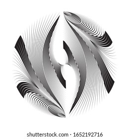 Abstract halftone lines background, geometric dynamic pattern, vector modern design texture.