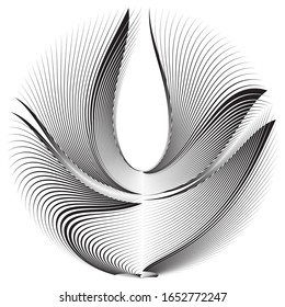 Abstract halftone lines background, geometric dynamic pattern, vector modern design texture.