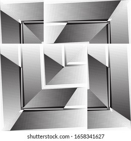 Abstract halftone lines background, geometric dynamic pattern, vector modern design texture.