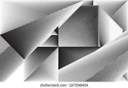 Abstract halftone lines background, geometric dynamic pattern, vector modern design texture.
