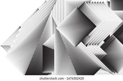 Abstract halftone lines background, geometric dynamic pattern, vector modern design texture.
