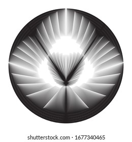 Abstrakte Halbtonlinien Hintergrund, geometrisches dynamisches Muster, Vektorillustration modernes Design Symbol, Zeichen, Emblem, dekoratives Element.